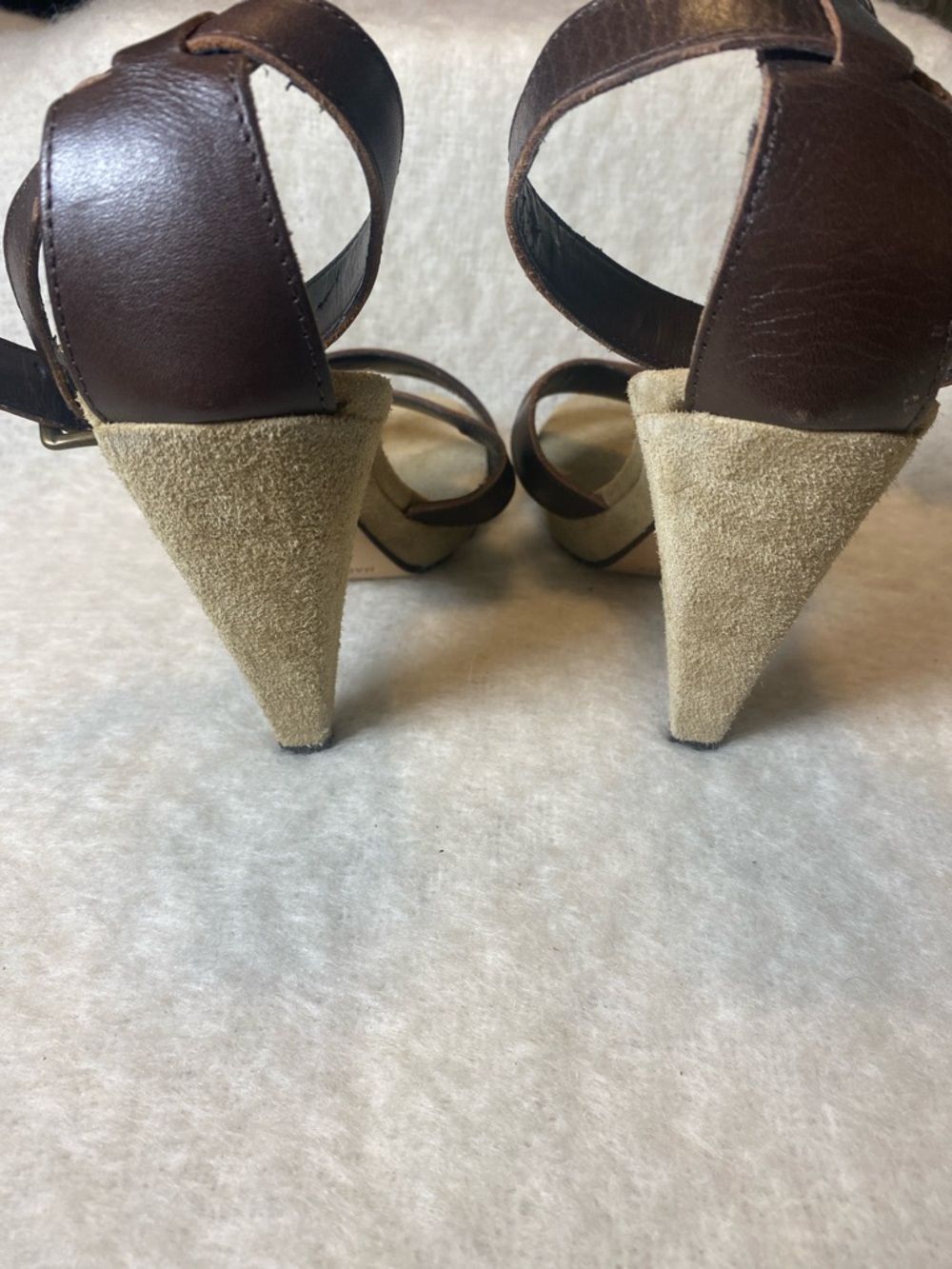 Michael Kors Brown Leather Crisscross Ankle-Strap Sandals - Picture 3 of 12